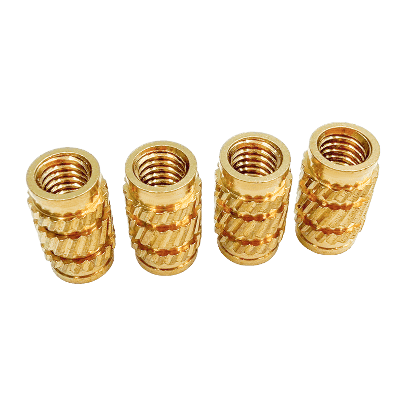 High-Precision Multi-Section Brass Insert Nut with Diagonal Knurling