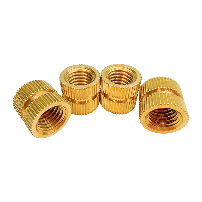 H62 Brass Blind-Hole Nut with Straight Knurling, Embedded