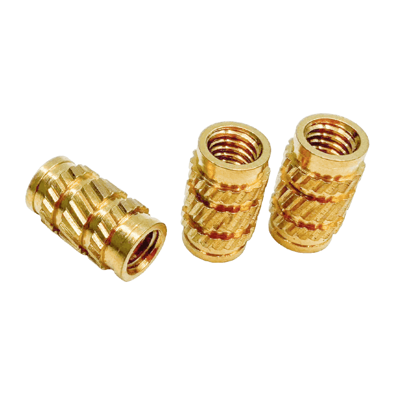 High-Precision Multi-Section Brass Insert Nut with Diagonal Knurling