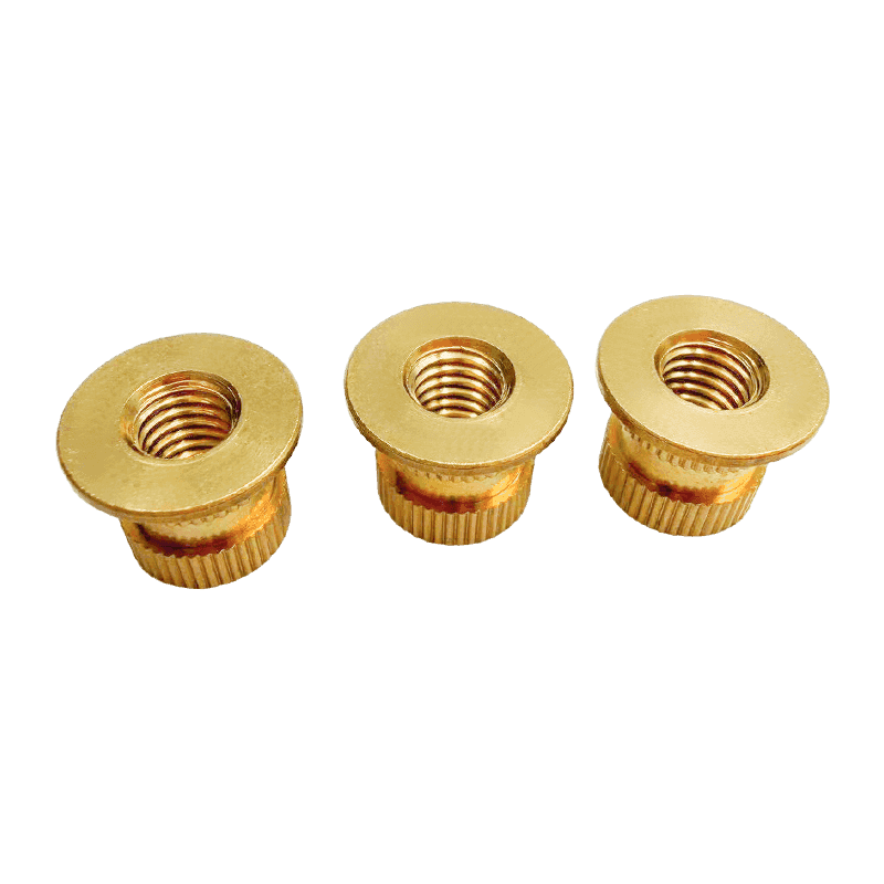 Brass Flanged Embedded Nut, Double-Section Straight-Knurled Injection Insert