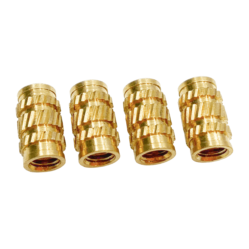 High-Precision Multi-Section Brass Insert Nut with Diagonal Knurling