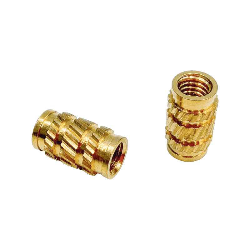 High-Precision Multi-Section Brass Insert Nut with Diagonal Knurling