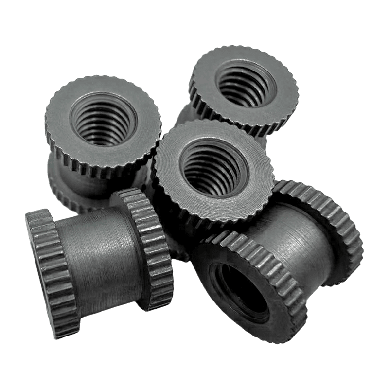 Double-End Knurled Injection-Molded Embedded Nut, Stepped Plastic Heat-Staked Insert Nut