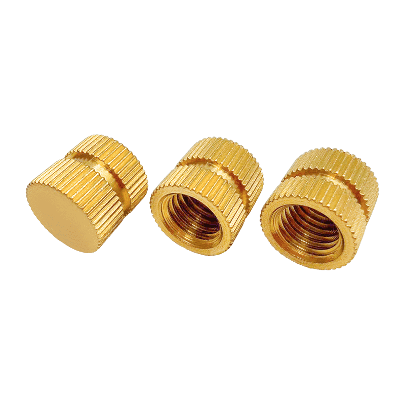 H62 Brass Blind-Hole Nut with Straight Knurling, Embedded