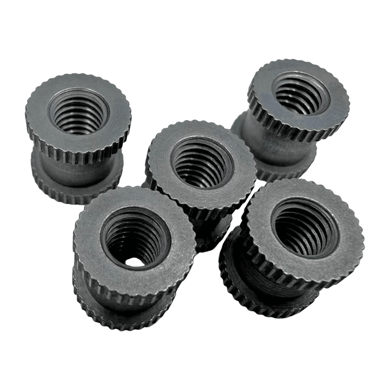 Double-End Knurled Injection-Molded Embedded Nut, Stepped Plastic Heat-Staked Insert Nut