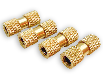 High-Precision Double-Section Diamond-Knurled Brass Insert Nut