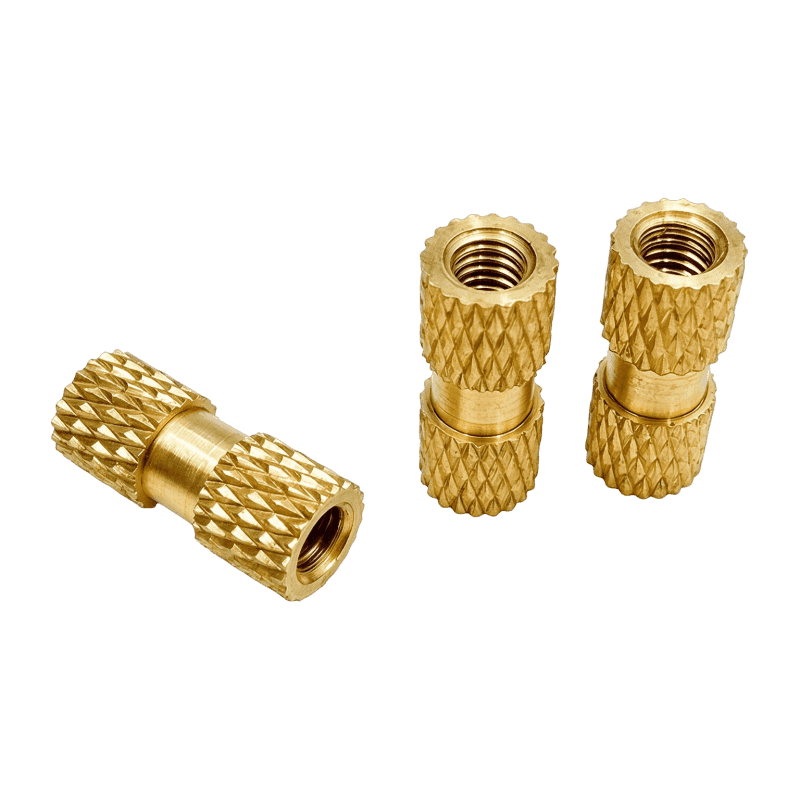 High-Precision Double-Section Diamond-Knurled Brass Insert Nut