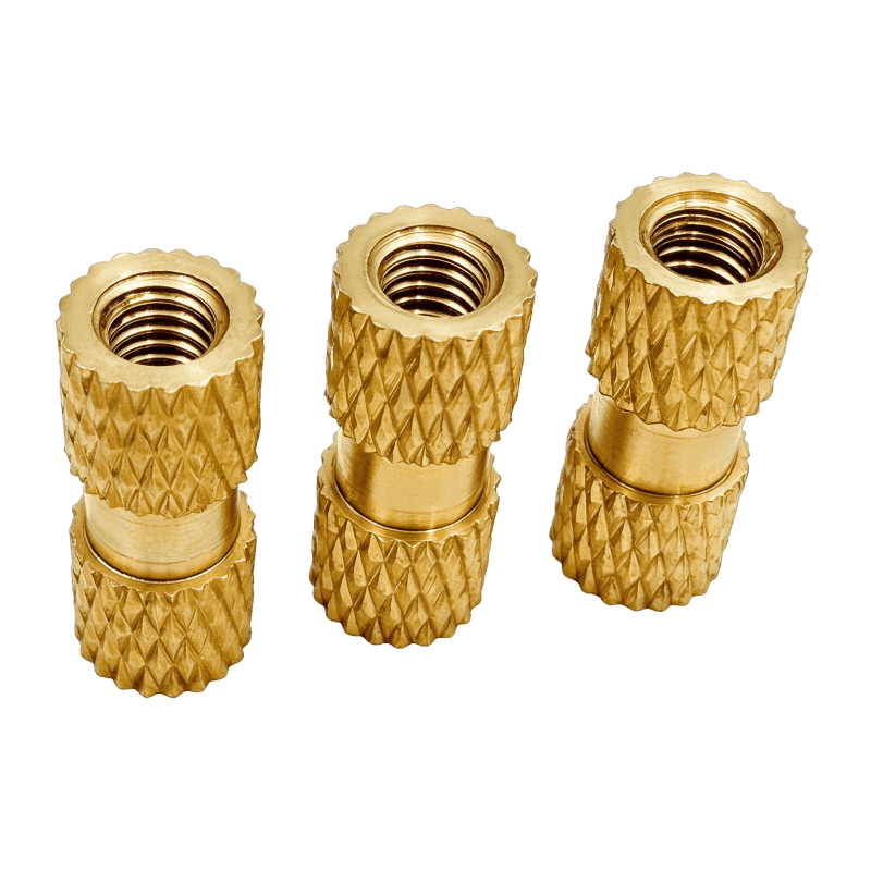 High-Precision Double-Section Diamond-Knurled Brass Insert Nut