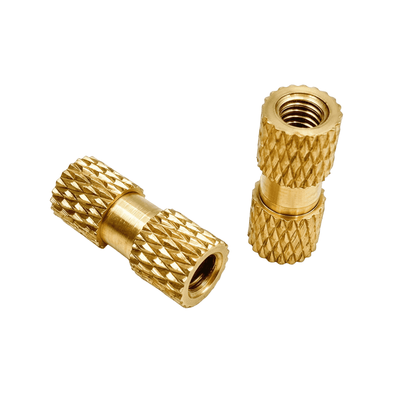 High-Precision Double-Section Diamond-Knurled Brass Insert Nut