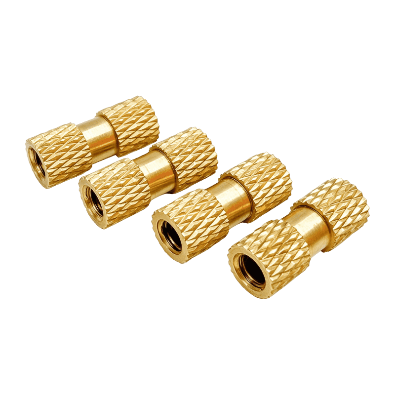 High-Precision Double-Section Diamond-Knurled Brass Insert Nut