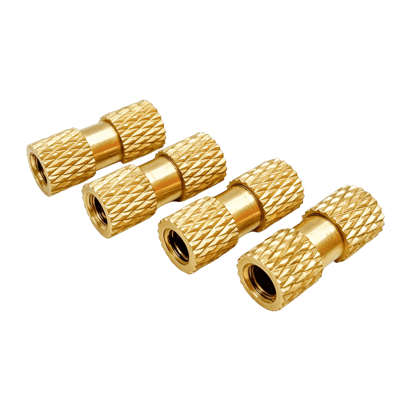 High-Precision Double-Section Diamond-Knurled Brass Insert Nut