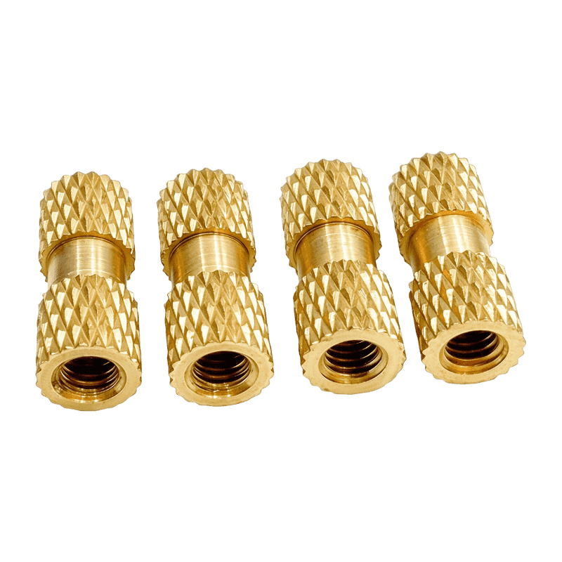 High-Precision Double-Section Diamond-Knurled Brass Insert Nut