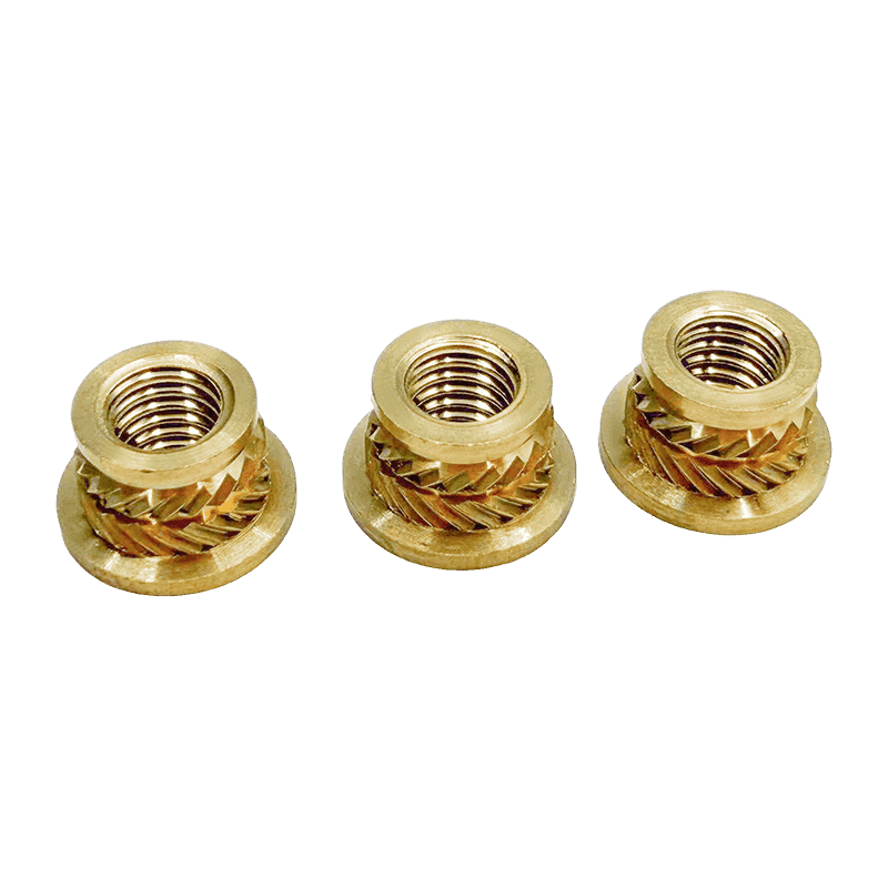Brass Embedded Nut with Diagonal Knurling