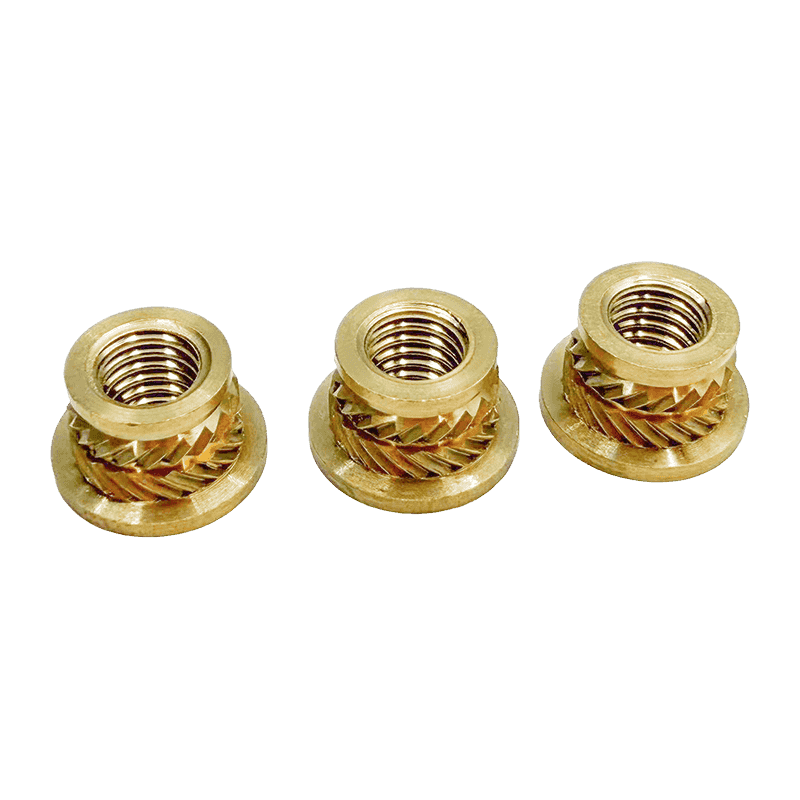 Brass Embedded Nut with Diagonal Knurling