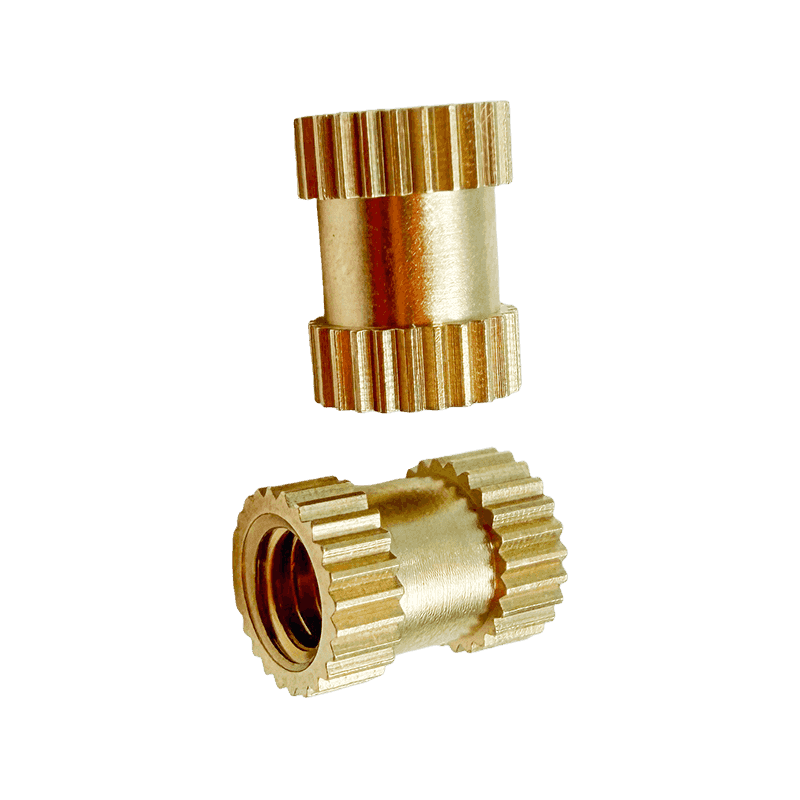 Brass Embedded Nut with Straight Knurling on Both Ends
