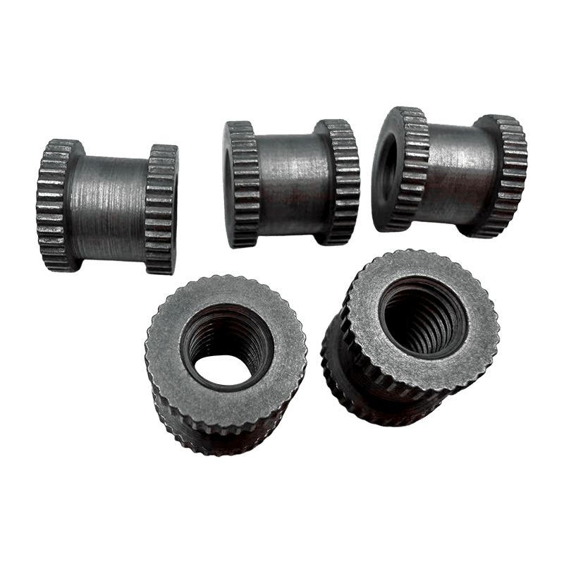 Double-End Knurled Injection-Molded Embedded Nut, Stepped Plastic Heat-Staked Insert Nut