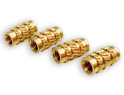 High-Precision Multi-Section Brass Insert Nut with Diagonal Knurling
