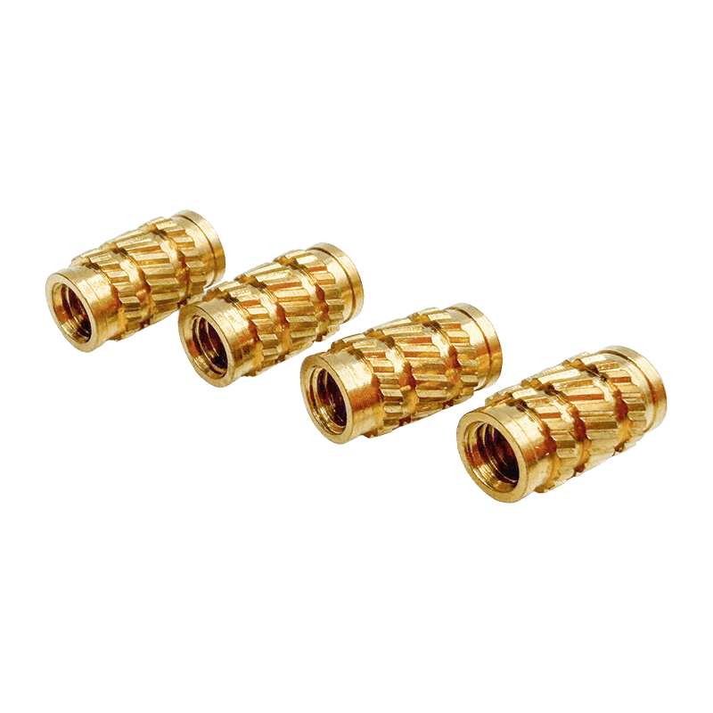 High-Precision Multi-Section Brass Insert Nut with Diagonal Knurling
