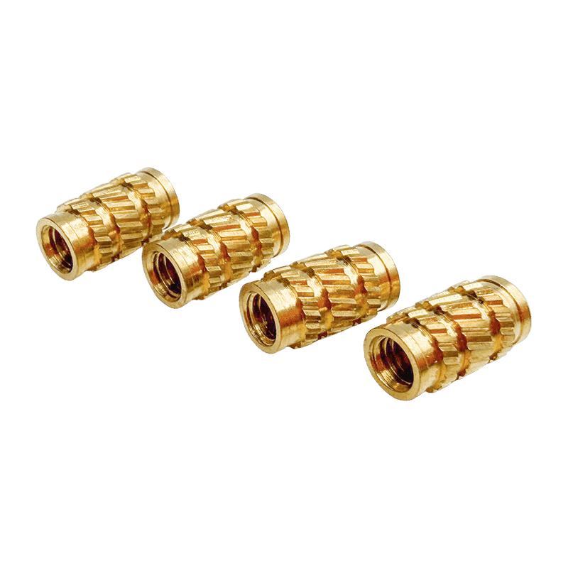 High-Precision Multi-Section Brass Insert Nut with Diagonal Knurling