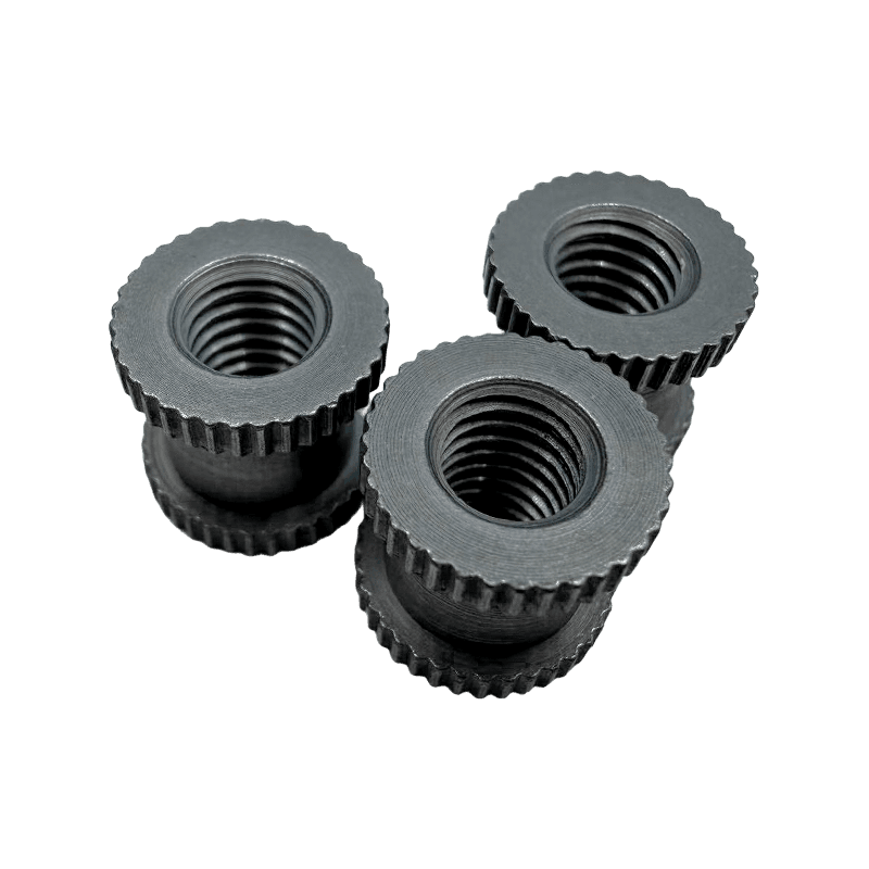 Double-End Knurled Injection-Molded Embedded Nut, Stepped Plastic Heat-Staked Insert Nut