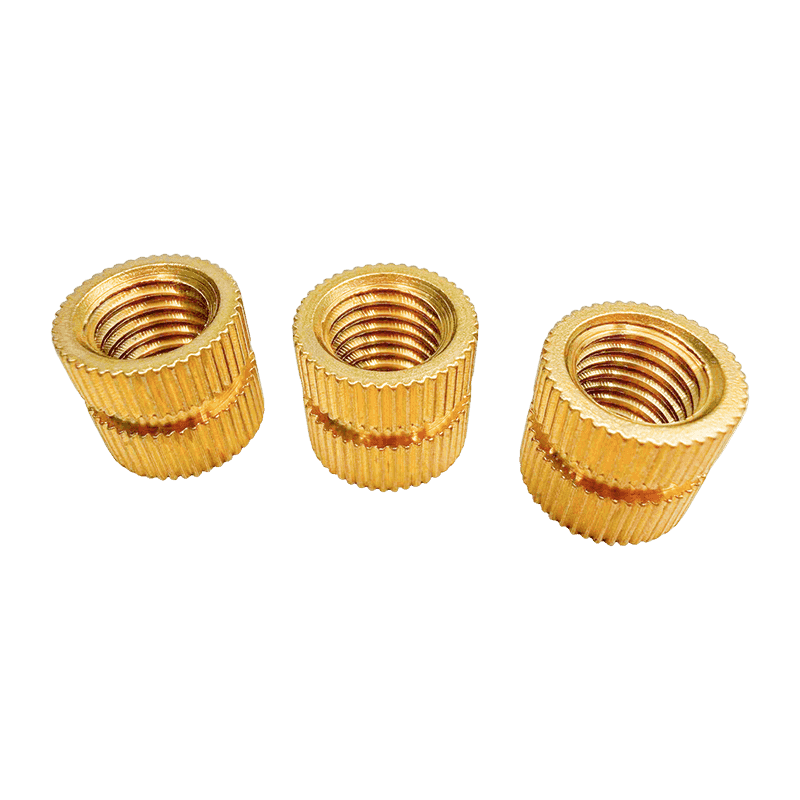 H62 Brass Blind-Hole Nut with Straight Knurling, Embedded