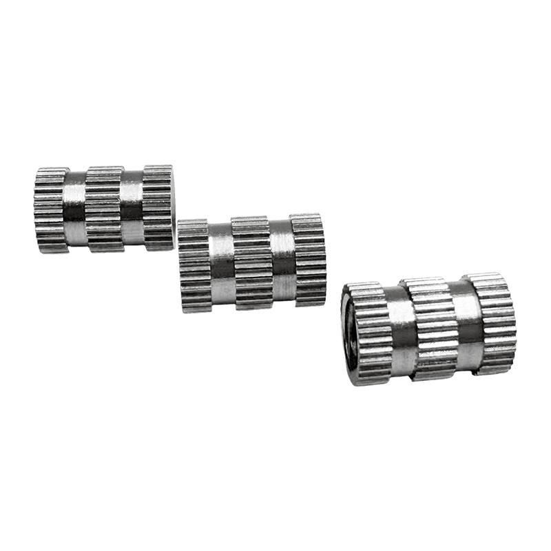 Multi-Section Knurled Stainless Steel Embedded Nut, Injection-Molded Threaded Insert