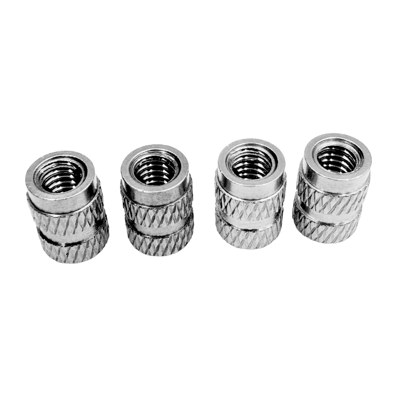 Threaded Insert Nut with Knurling on Both Ends, Injection-Molded