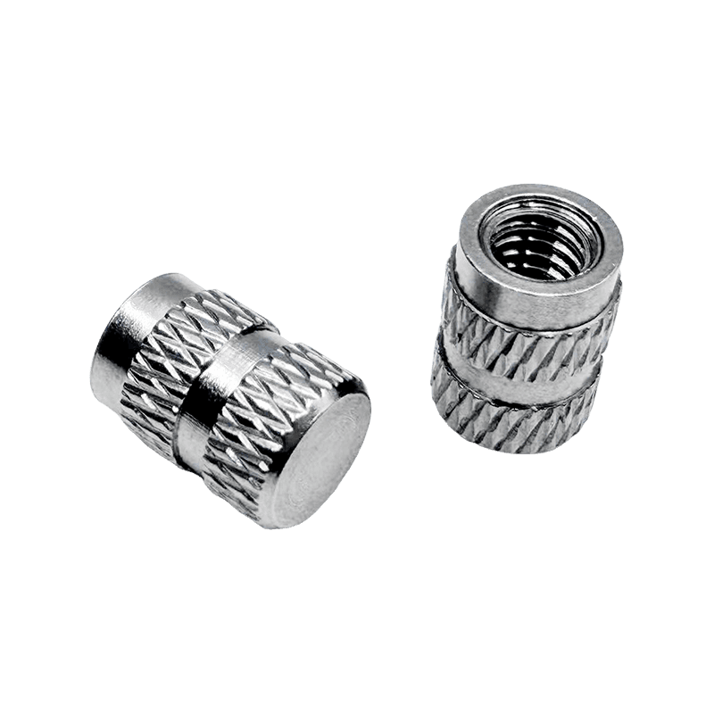 Threaded Insert Nut with Knurling on Both Ends, Injection-Molded