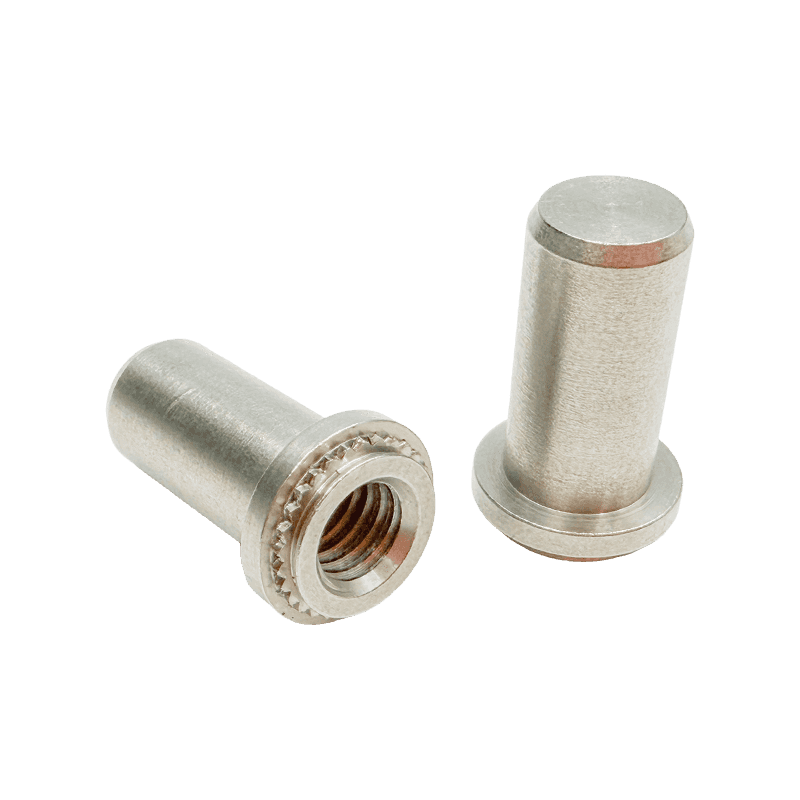 Stainless Steel Flanged Serrated-Knurl Blind-Hole Self-Clinching Nut Stud
