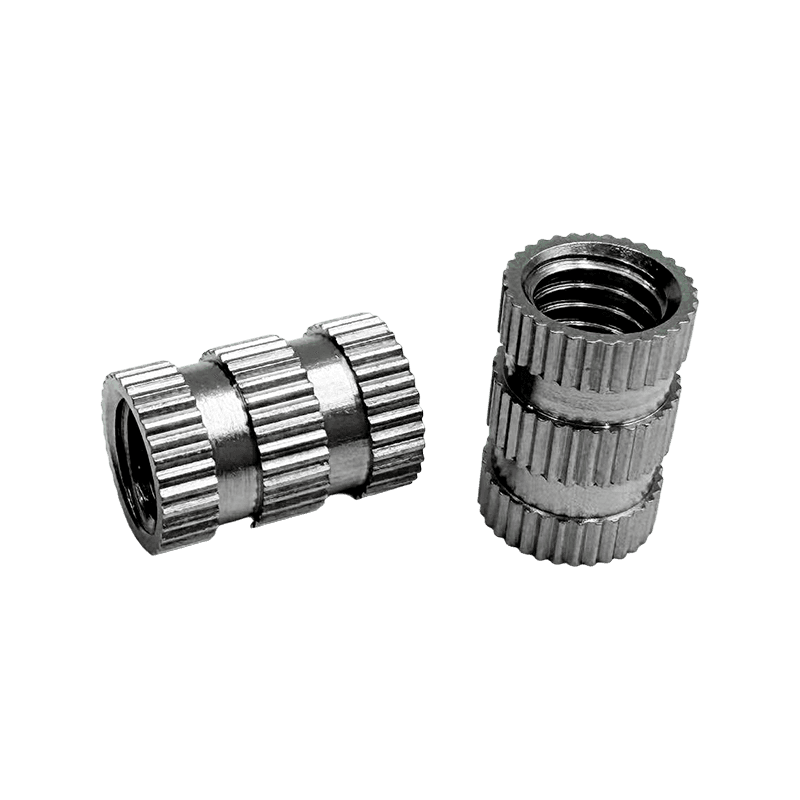 Multi-Section Knurled Stainless Steel Embedded Nut, Injection-Molded Threaded Insert