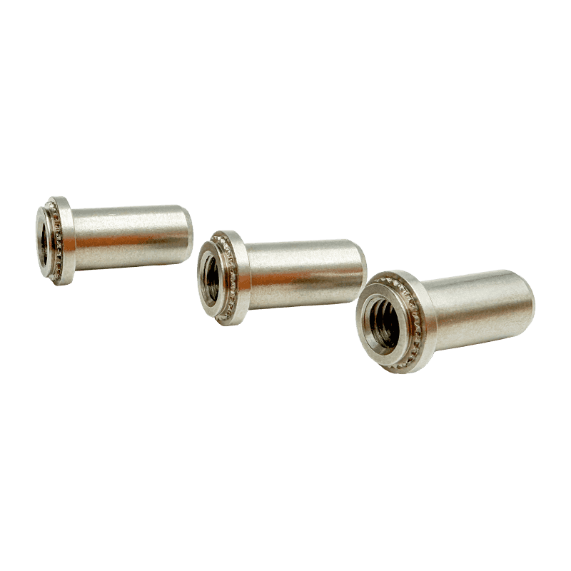 Stainless Steel Flanged Serrated-Knurl Blind-Hole Self-Clinching Nut Stud