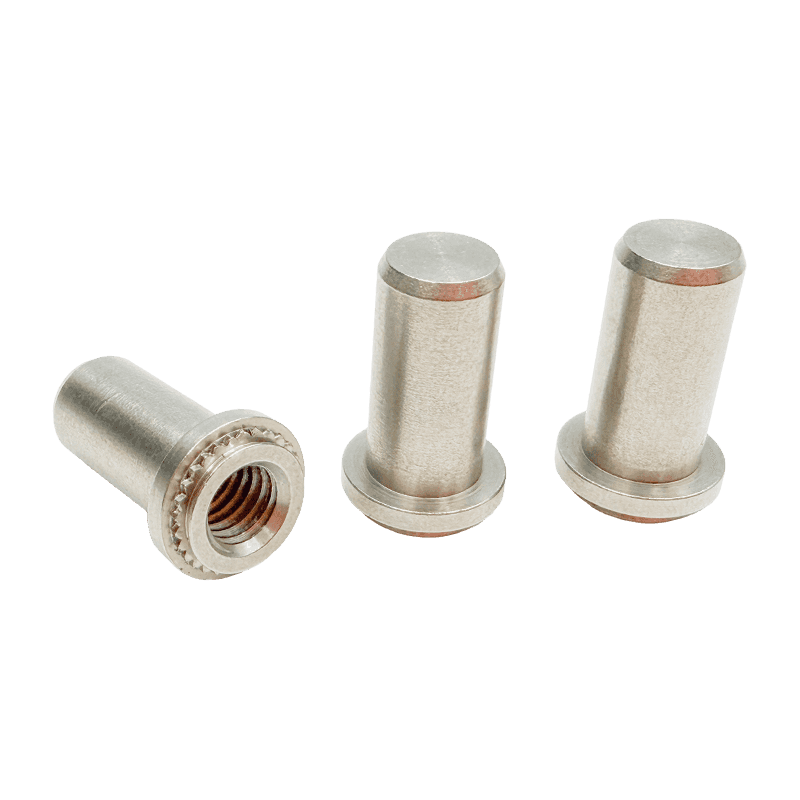 Stainless Steel Flanged Serrated-Knurl Blind-Hole Self-Clinching Nut Stud
