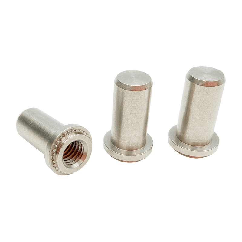 Stainless Steel Flanged Serrated-Knurl Blind-Hole Self-Clinching Nut Stud